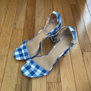Women’s new blue gingham heels